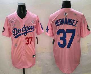 Men%27s Los Angeles Dodgers #37 Teoscar Hernandez Pink 2025 Tokyo Series Limited Jersey->los angeles dodgers->MLB Jersey